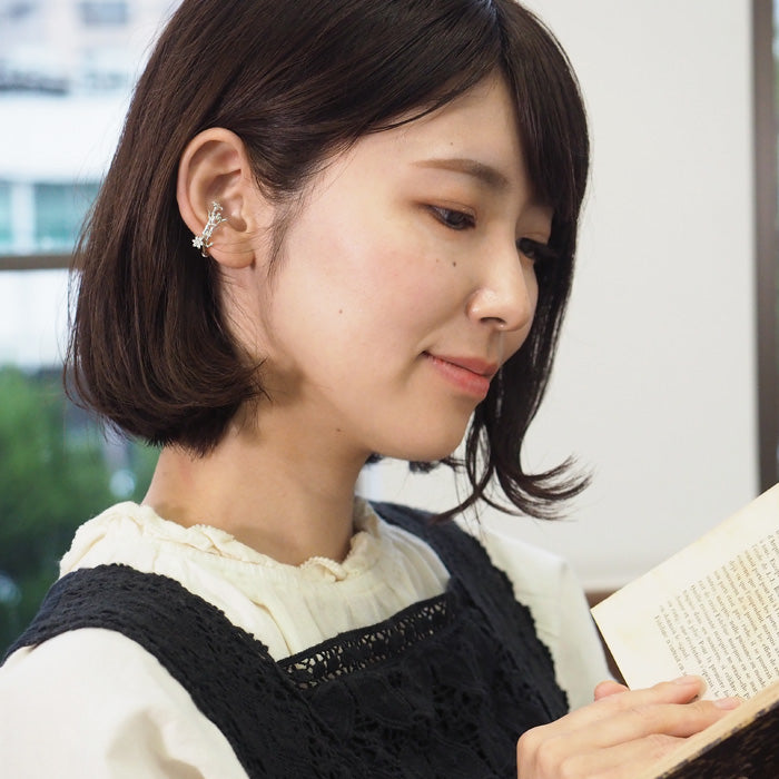 DECOvienya Handmade Accessories Lily Ear Cuff Silver 925 Single Ear Ladies [DE-165S] 