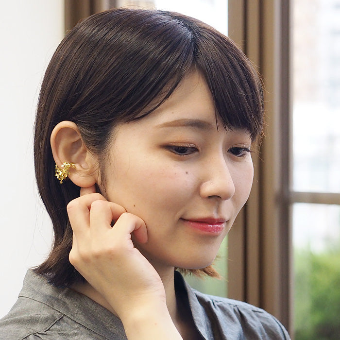 DECOvienya Handmade Accessories Clover Ear Cuff Brass Single Ear Ladies [DE-166G] 