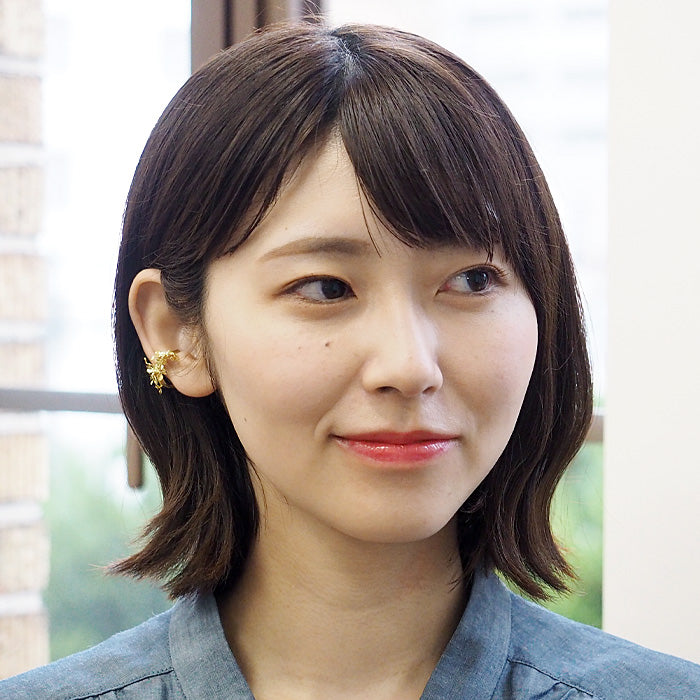 DECOvienya Handmade Accessories Clover Ear Cuff Brass Single Ear Ladies [DE-166G] 