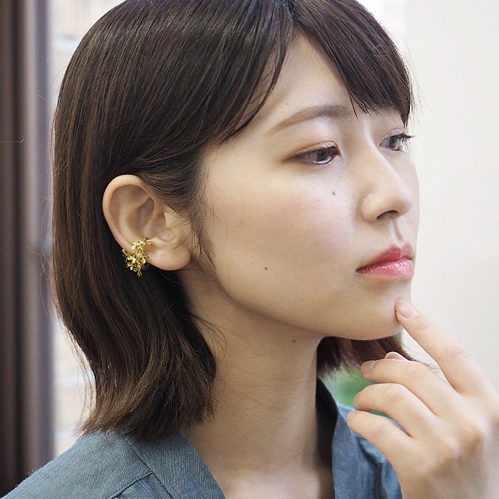 DECOvienya Handmade Accessories Clover Ear Cuff Brass Single Ear Ladies [DE-166G] 