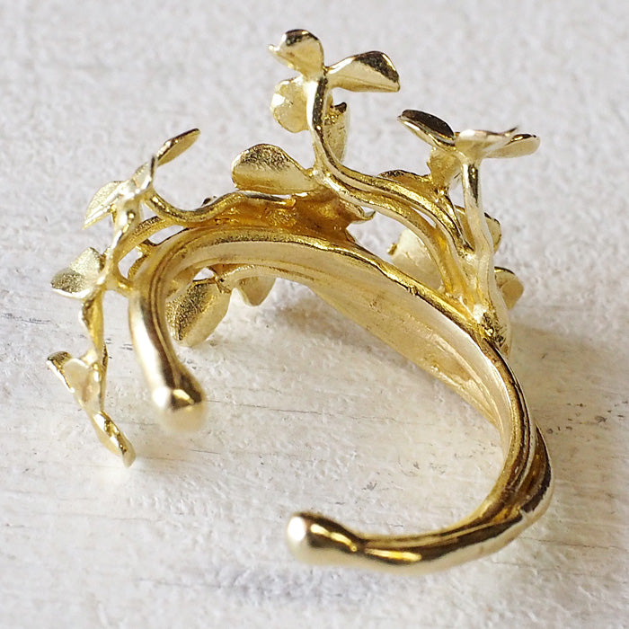 DECOvienya Handmade Accessories Clover Ear Cuff Brass Single Ear Ladies [DE-166G] 