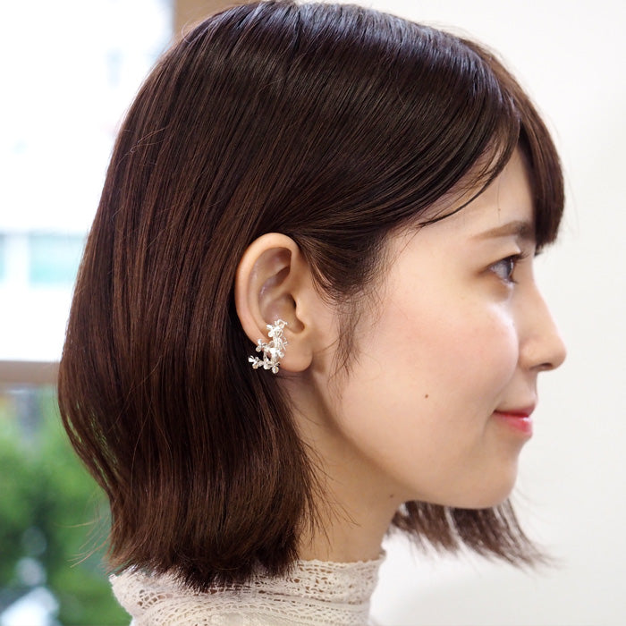 DECOvienya Handmade Accessories Clover Ear Cuff Silver 925 One Ear Ladies [DE-166S] 