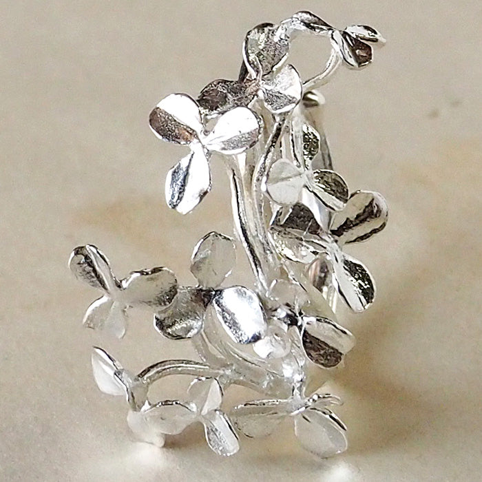 DECOvienya Handmade Accessories Clover Ear Cuff Silver 925 One Ear Ladies [DE-166S] 