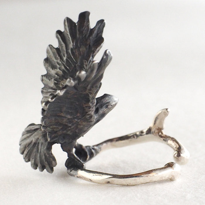 DECOvienya handmade accessories crow ear cuff silver 925 one ear mens ladies [DE-190] 