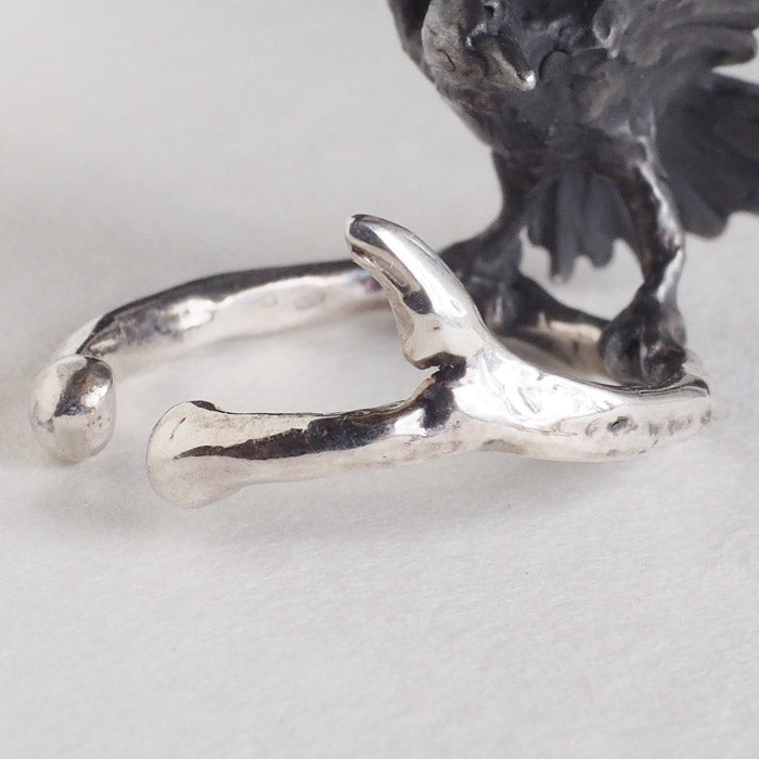 DECOvienya handmade accessories crow ear cuff silver 925 one ear mens ladies [DE-190] 