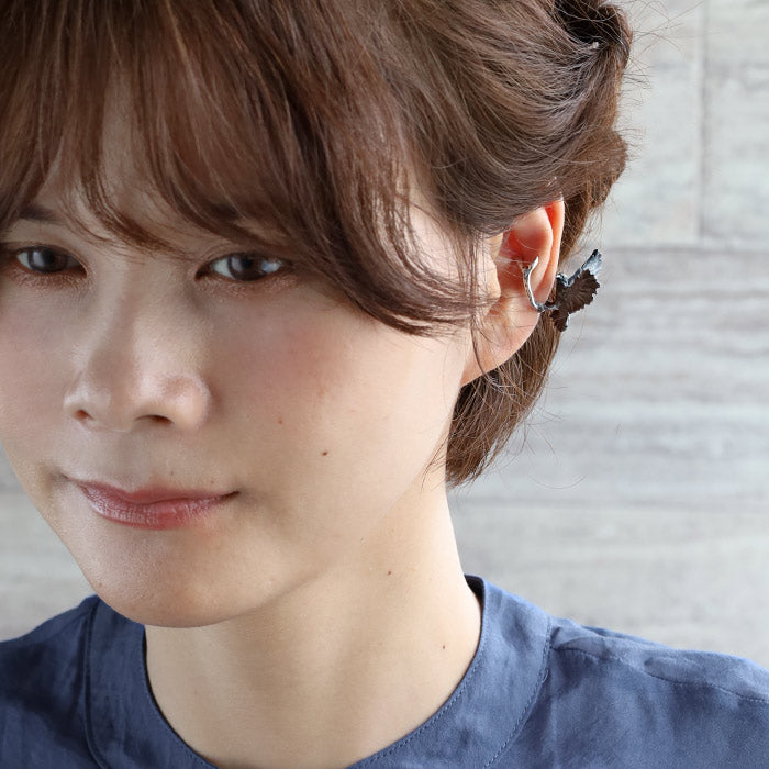 DECOvienya handmade accessories crow ear cuff silver 925 one ear mens ladies [DE-190] 