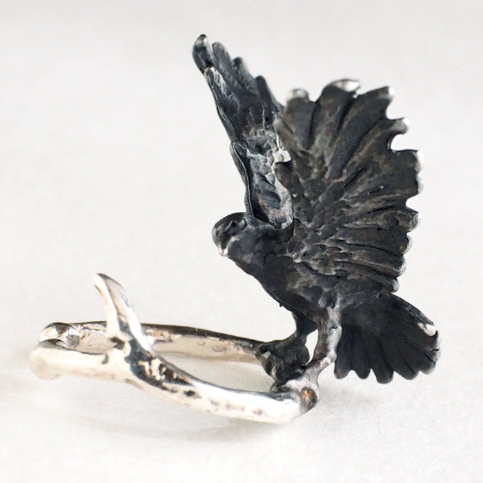 DECOvienya handmade accessories crow ear cuff silver 925 one ear mens ladies [DE-190] 