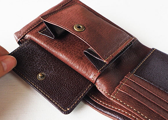 [4 colors] Leather workshop PARLEY “DEER SHIBU” bi-fold leather wallet [DS-26] 