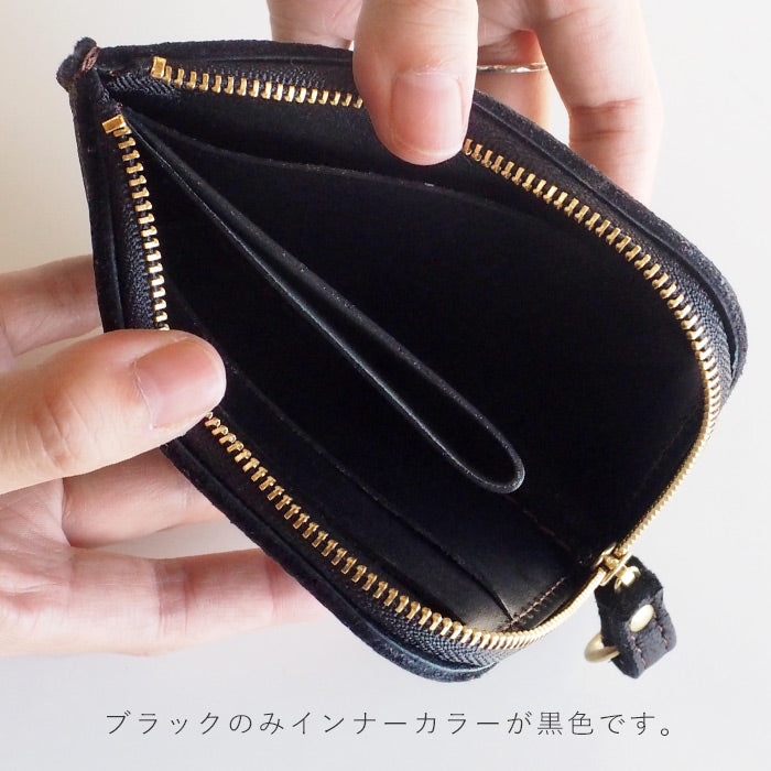 [Choose from 7 colors] Leather workshop PARLEY “ELK” Finland Elk L-shaped zipper compact wallet [FE-07] 