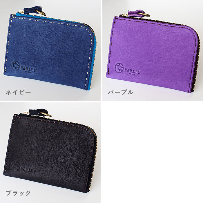 [Choose from 7 colors] Leather workshop PARLEY “ELK” Finland Elk L-shaped zipper compact wallet [FE-07] 