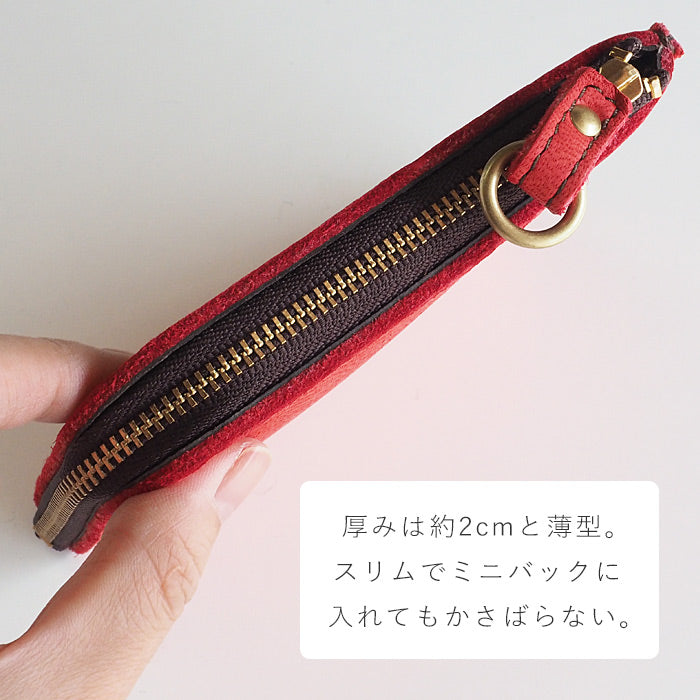 [Choose from 7 colors] Leather workshop PARLEY “ELK” Finland Elk L-shaped zipper compact wallet [FE-07] 