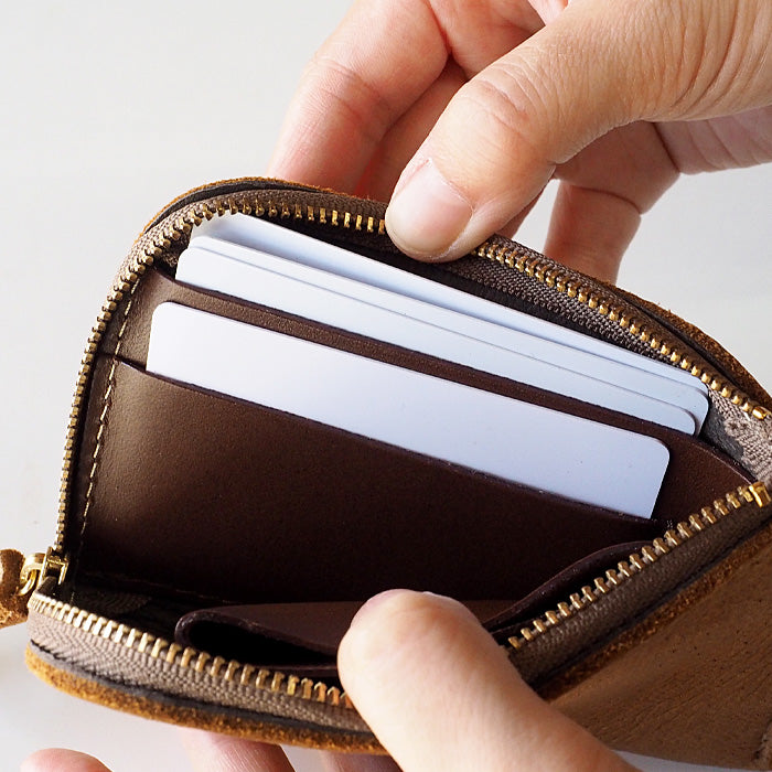 [Choose from 7 colors] Leather workshop PARLEY “ELK” Finland Elk L-shaped zipper compact wallet [FE-07] 