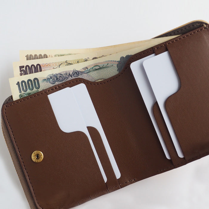 [Choose from 7 colors] Leather workshop PARLEY “ELK” Finnish elk bi-fold wallet compact wallet [FE-72] small wallet mini wallet compact wallet 