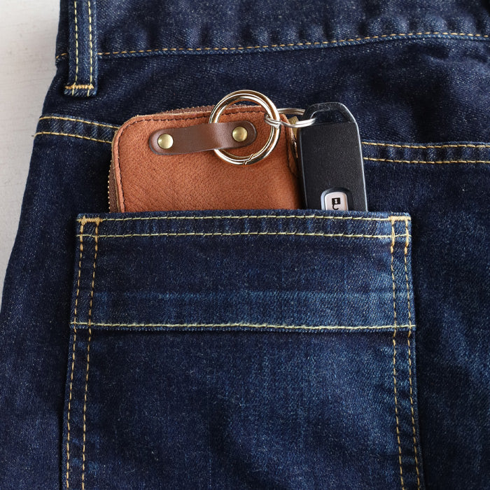 [Choose from 7 colors] Leather workshop PARLEY "ELK" L-shaped smart key case [FE-73] Holds 2 smart keys, can be mounted up to 3 