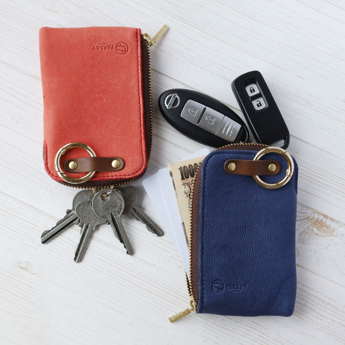 [Choose from 7 colors] Leather workshop PARLEY "ELK" L-shaped smart key case [FE-73] Holds 2 smart keys, can be mounted up to 3 