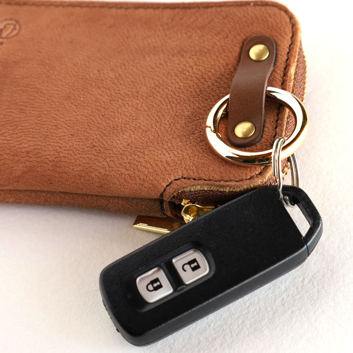 [Choose from 7 colors] Leather workshop PARLEY "ELK" L-shaped smart key case [FE-73] Holds 2 smart keys, can be mounted up to 3 