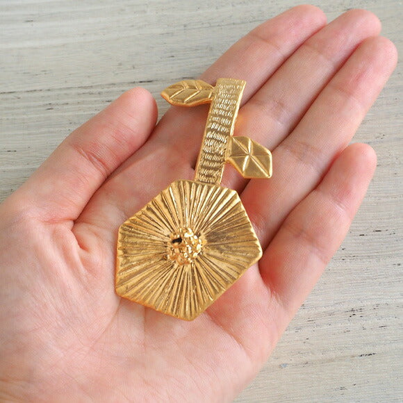 【2色】二月（ふたつき） なすのはなバレッタ 18金メッキorロジウムメッキ [FT-FSB-004]