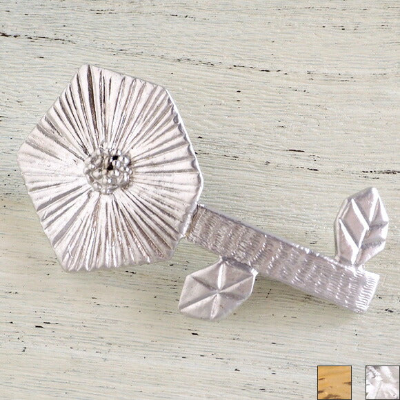 【2色】二月（ふたつき） なすのはなバレッタ 18金メッキorロジウムメッキ [FT-FSB-004]