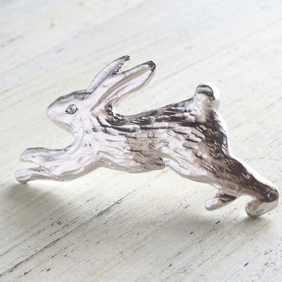 【2色】二月（ふたつき） のうさぎクリップ 18金メッキorロジウムメッキ [FT-FSC-001]