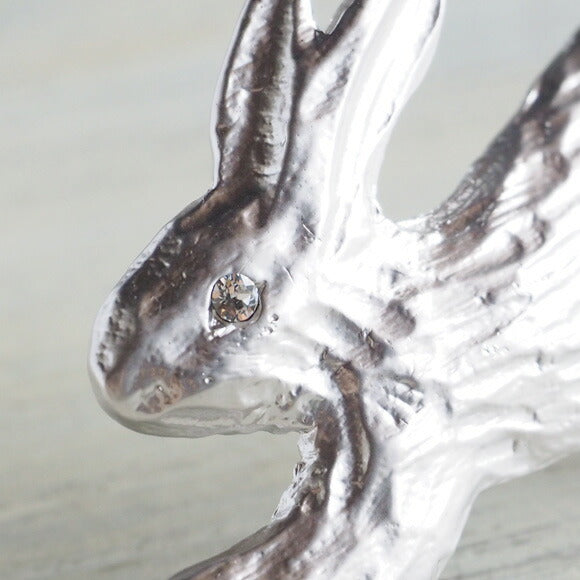 【2色】二月（ふたつき） のうさぎクリップ 18金メッキorロジウムメッキ [FT-FSC-001]