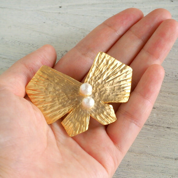 【2色】二月（ふたつき） ちょうちょクリップ 18金メッキorロジウムメッキ [FT-FSC-002]