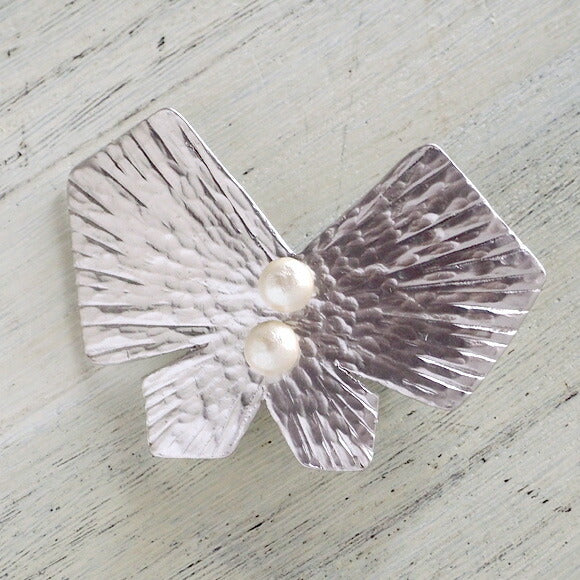 【2色】二月（ふたつき） ちょうちょクリップ 18金メッキorロジウムメッキ [FT-FSC-002]