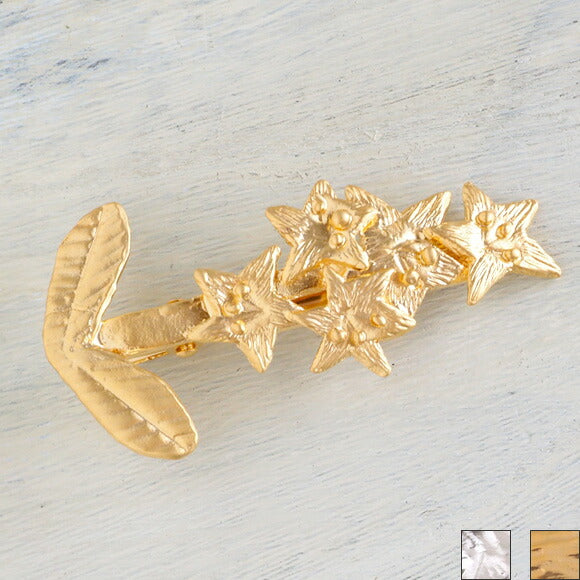 [2 colors] February (with lid) Hyacinth clip 18 gold or rhodium [FT-FSC-003] 