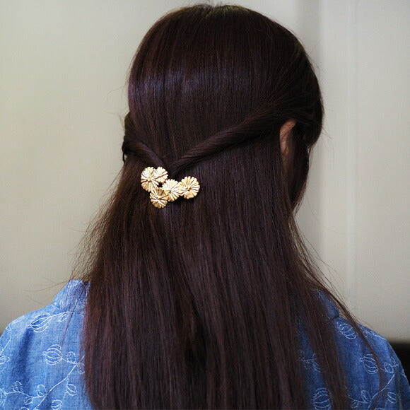 【2色】二月（ふたつき） コギクのクリップ 18金メッキorロジウムメッキ [FT-FSC-004]