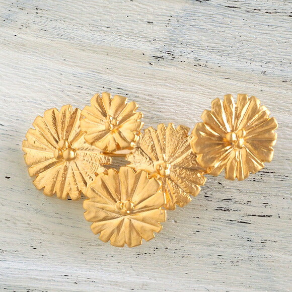 【2色】二月（ふたつき） コギクのクリップ 18金メッキorロジウムメッキ [FT-FSC-004]