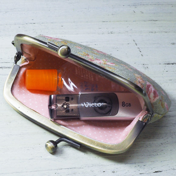 poussette Gamaguchi 2.9 inch “Flower printed linen” [g29110012]