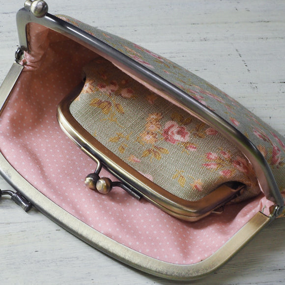 poussette Gamaguchi 2.9 inch “Flower printed linen” [g29110012]