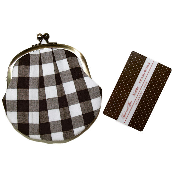 poussette Gamaguchi 3.3 inch “Gingham Check Choco” [g33070007] 