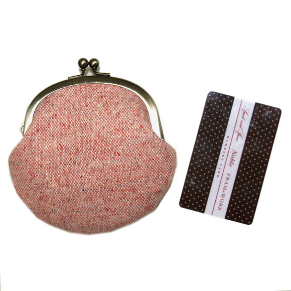 poussette（プセット） がまぐち3.3寸“Tweed Pink－ツイード ピンク－”[g33080002]