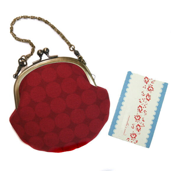 poussette（プセット）がまぐち 3.3寸 “Large Dot Rouge Somble -ラージドット ルージュソンヴル-”チェーン付き [g33100017k]