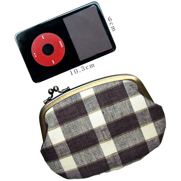poussette Gamaguchi 4.5 inch “Rectangle Check Mulberry” [g45090011] 