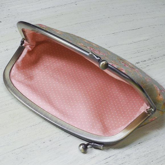 poussette Gamaguchi 4.5 inch “Flower printed linen” [g45110012] 