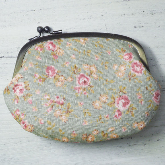 poussette Gamaguchi 4.5 inch “Flower printed linen” [g45110012] 