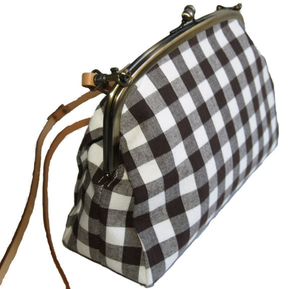poussette Gamaguchi bag 6.8 inch machitsuki "Gingham Check Choco" [g68070007m] 