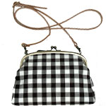 poussette Gamaguchi bag 6.8 inch machitsuki "Gingham Check Choco" [g68070007m] 