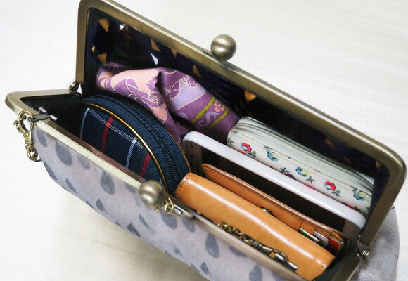 poussette Gamaguchi bag 8.0 inch with gusset “Shizuku” [g80160002] 