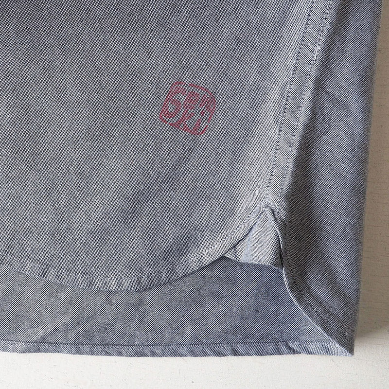 GEN SENCE Hand-painted Yuzen &amp; Remake "Round Circle Shirt" Button Down Shirt Short Sleeve Gray Men's [GS-SH-SS-01-GR] 