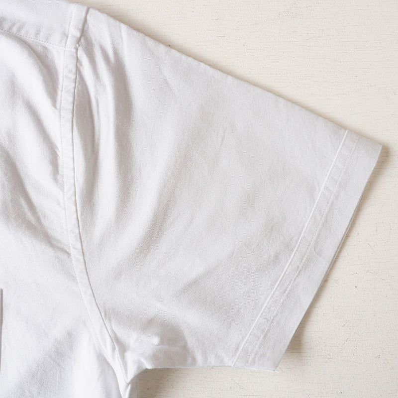 GEN SENCE Hand-painted Yuzen &amp; Remake "Round Circle Shirt" Button Down Shirt Short Sleeve White Men's [GS-SH-SS-01-WH] 