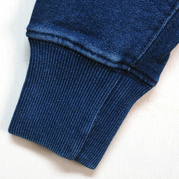 GEN SENCE Japanese Pattern Hand Painted &amp; Remake Sweatshirt Long Sleeve "Megumi no Mizu" Indigo Remake Men's [GS-TR-IND02] 