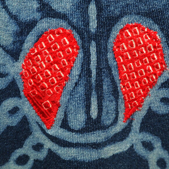 GEN SENCE Japanese Pattern Hand Painted &amp; Remake Sweatshirt Long Sleeve "Demon Crab" Indigo Men's [GS-TR-IND03] 