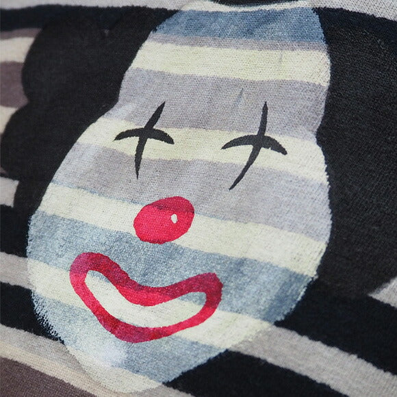 GEN SENCE Hand-painted &amp; discharge short-sleeved T-shirt "Circus" elephant and clown border men's [GS-TS-SS05] 