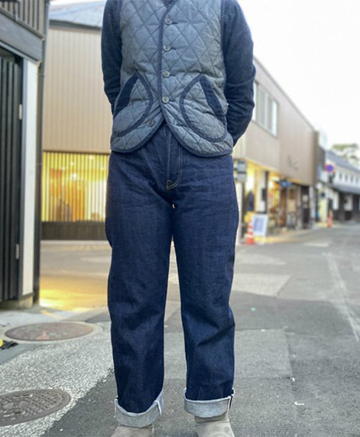 graphzero 13oz Loose Straight Jeans Dark Indigo Men's Women's Unisex [GZ-13LST-C01-DID]