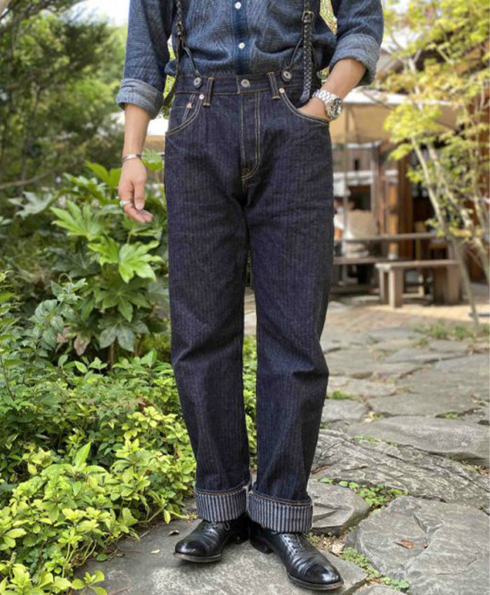 graphzero (graph zero) 16oz hickory loose straight jeans one wash