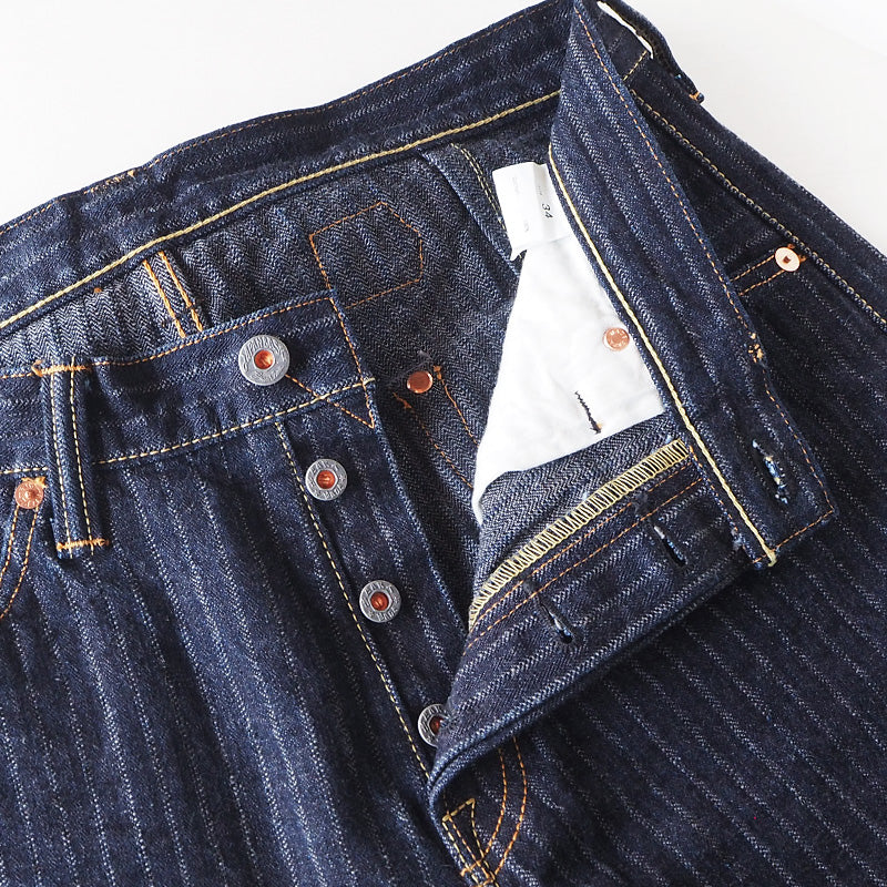 graphzero（グラフゼロ） 16オンスセルビッチ 針抜きヘリンボン スリムジーンズ ワンウォッシュ メンズ [GZ-16SL-02-HHB]