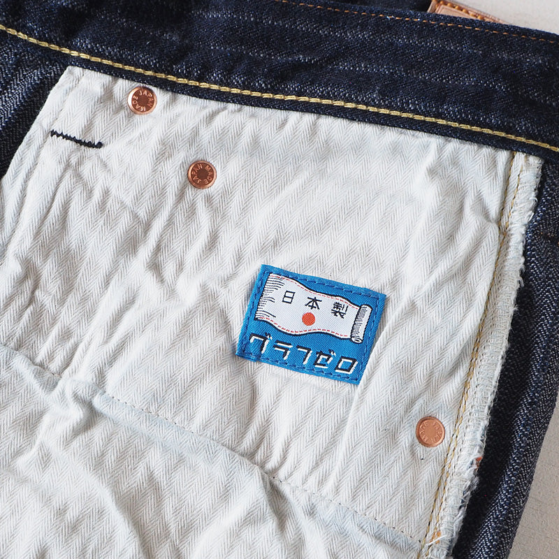 graphzero（グラフゼロ） 16オンスセルビッチ 針抜きヘリンボン スリムジーンズ ワンウォッシュ メンズ [GZ-16SL-02-HHB]