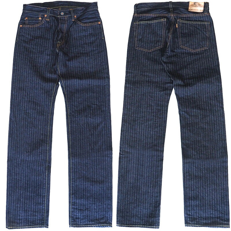 graphzero（グラフゼロ） 16オンスセルビッチ 針抜きヘリンボン ボタンフライ ストレートジーンズ ワンウォッシュ [GZ-16ST-01-BT-HHB]